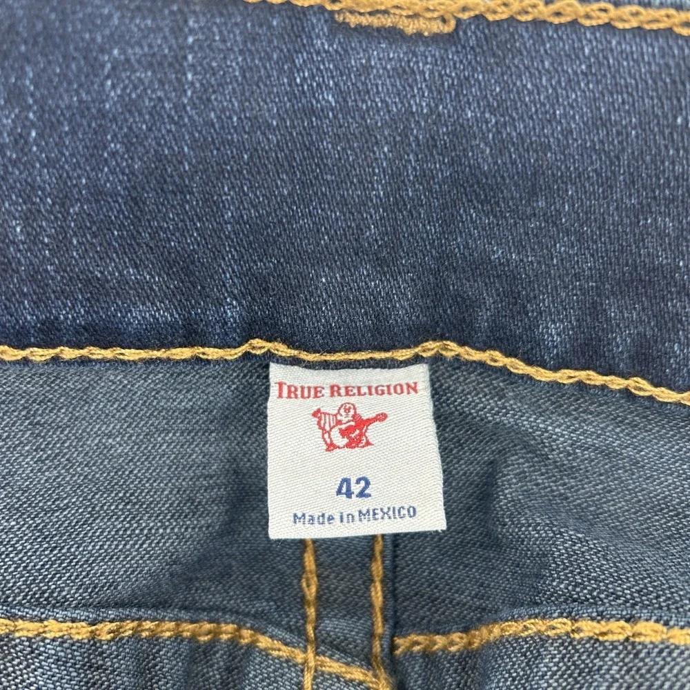 True Religion Ricky Jeans Men's 42 Blue Relaxed Straight Outdoors Casual Logo